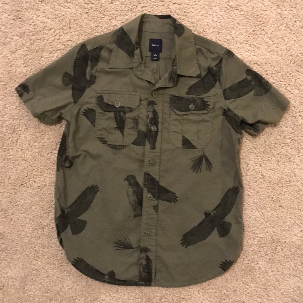 Gap kids safari short sleeve button down